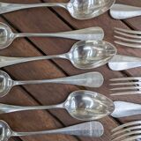 Set of 6 silver plated metal forks and spoons 20g with medallion f