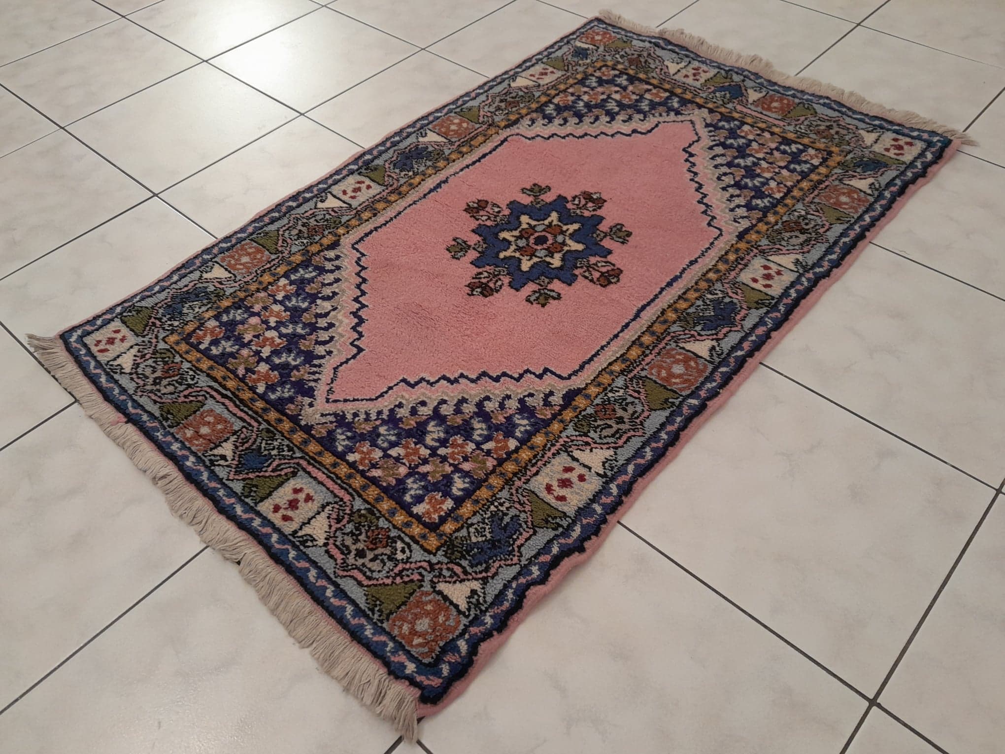 Set of 2 Berber carpets handmade bed descents