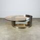 Kappa coffee table in steel and smoked glass, Maria Pergay style, 1970s.