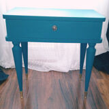 Bedside table blue, vintage 50/60s