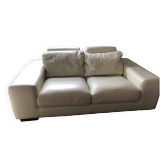 Ecru leather sofa