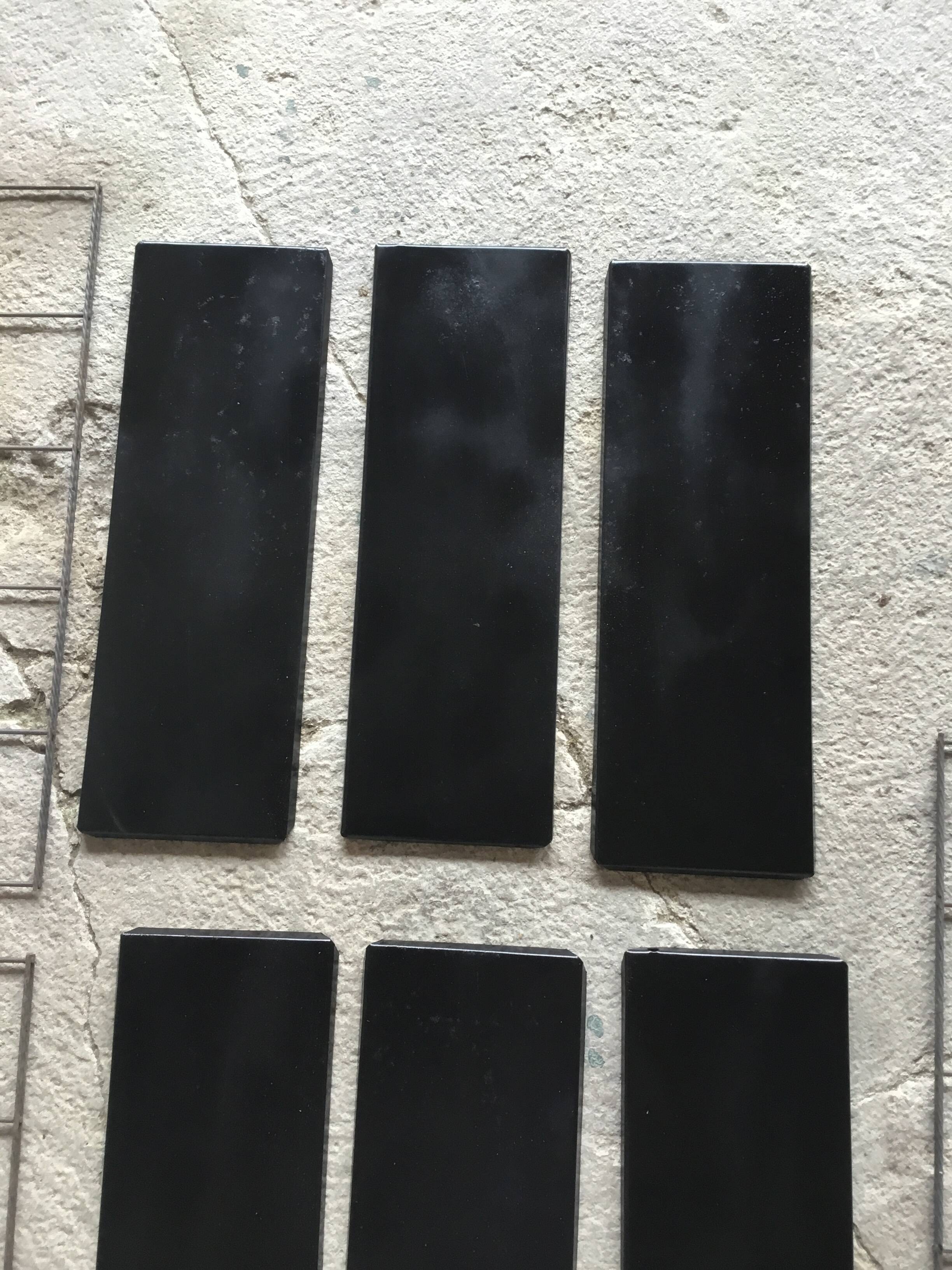 Double metal string shelf - 6 shelves, 3 uprights - vintage 1960