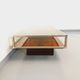 Vintage coffee table in smoked glass, chromed metal and magnifying glass from the 70s