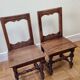 Pair of old children's chairs made of solid wood