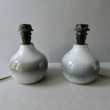 Pair of glazed ceramic lamps, 1970s-1980s