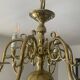 Antique Dutch 6-light chandelier in solid bronze