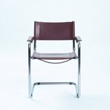 Chaises Bauhaus en cuir, Fasem 1980s