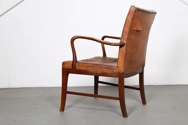 Vintage leather armchair of Danish design