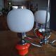 Space age chrome and ceramic chandelier