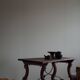 Brutalist table in antique Spanish solid oak and wrought iron, 19th century.