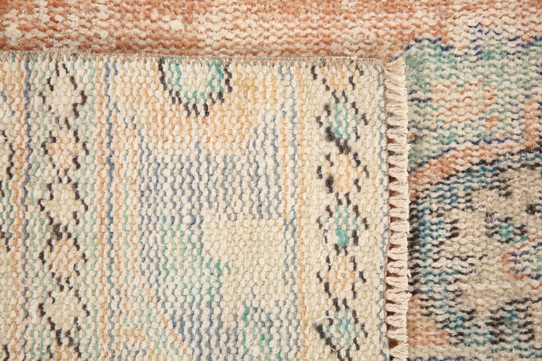 3x9 Pale Orange & Blue Vintage Runner Rug, 80x283Cm SK 6027
