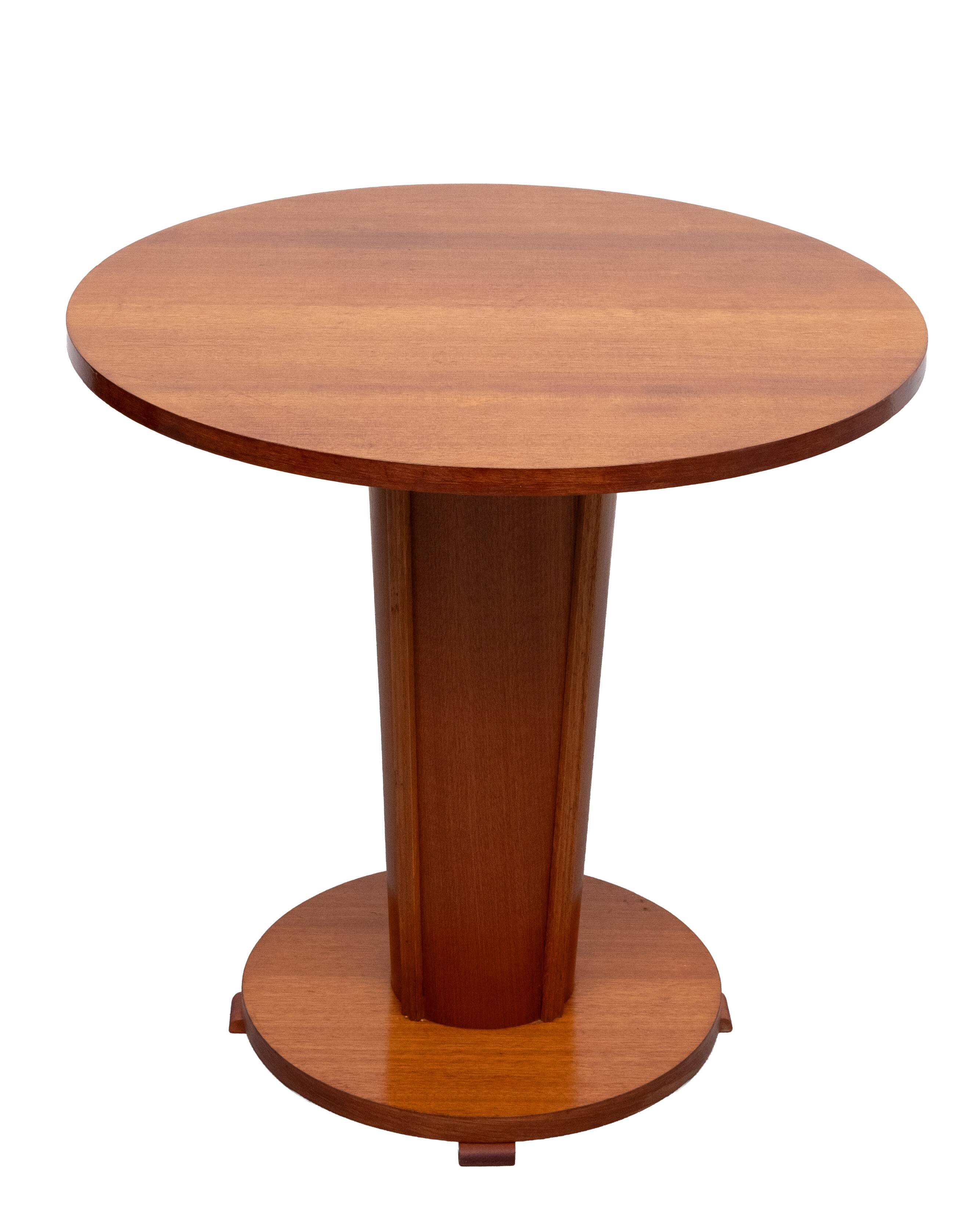 Stunning Dutch Art Deco Amsterdam school round center table 1930s
