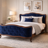 Antique bed, France, circa 1900. After renovation.