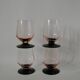 Lot de 4 verres à pieds roses et pieds noirs art déco années 30