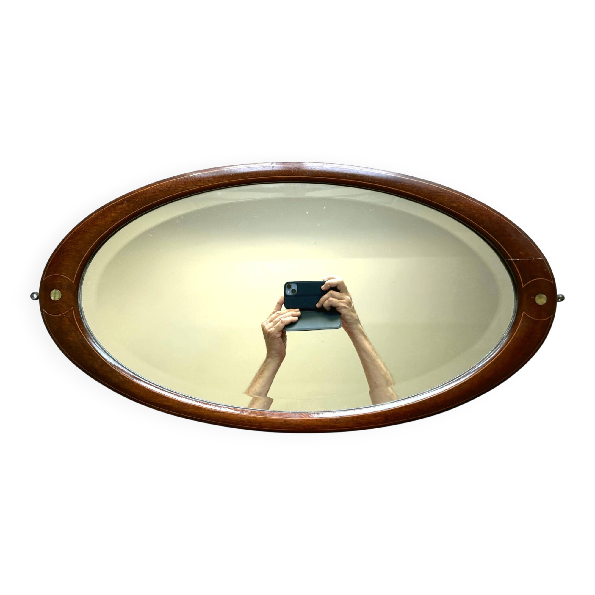Antique boat mirror in mahogany