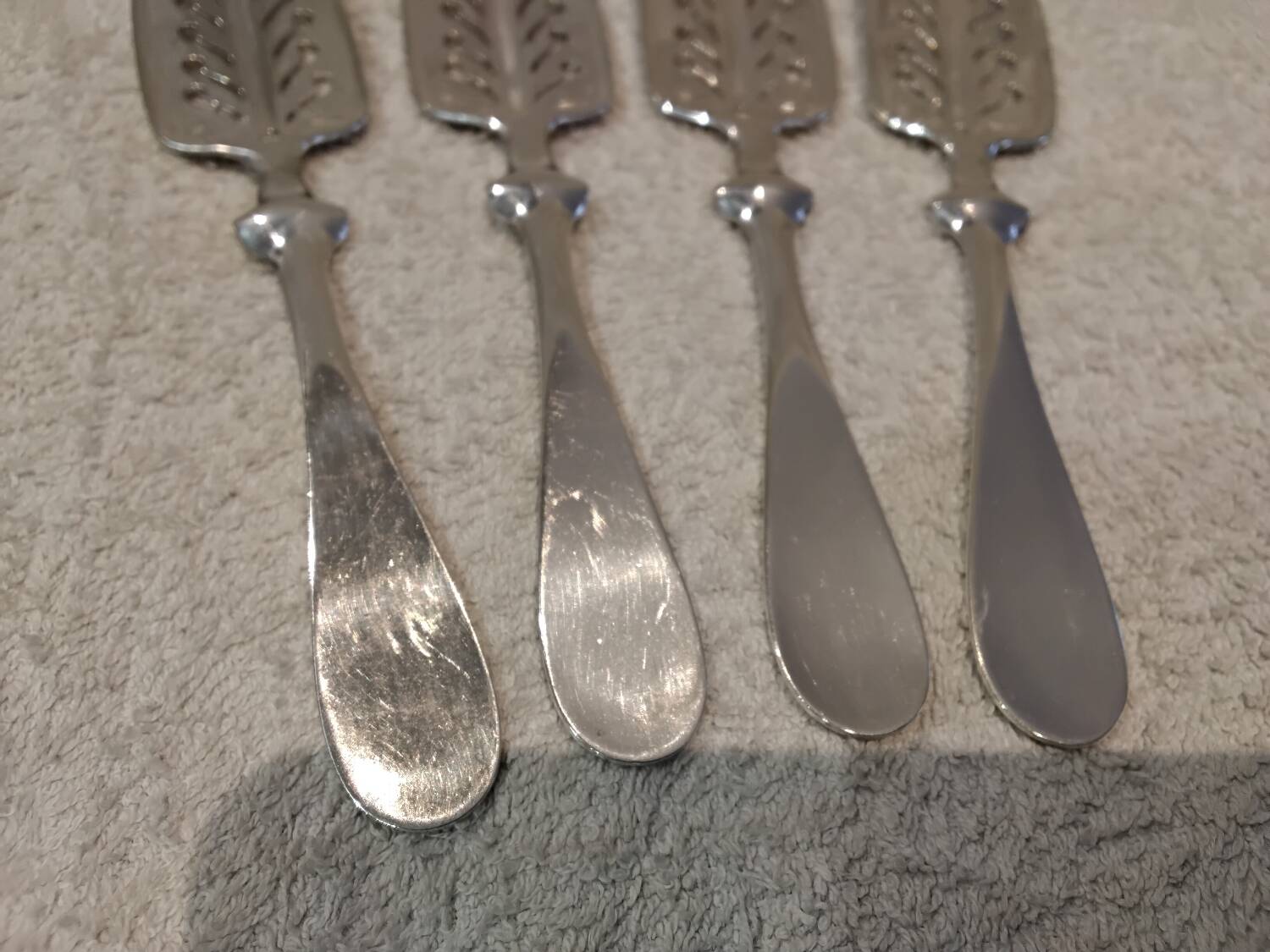 4 silver-plated absinthe spoons by Christofle, 17.5cm