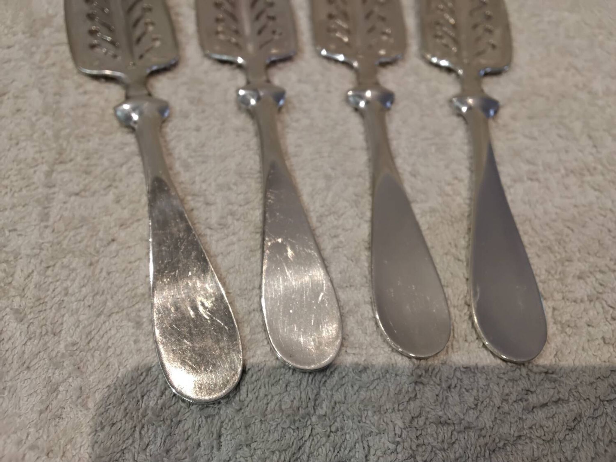 4 silver-plated absinthe spoons by Christofle, 17.5cm