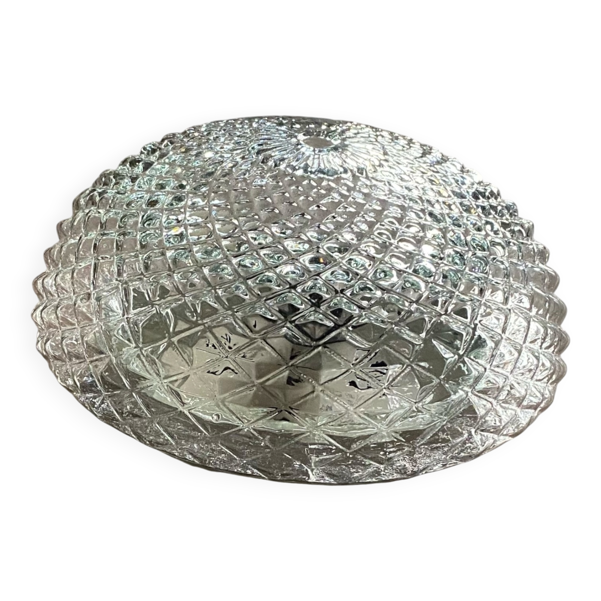Vintage wall light ceiling fixture transparent glass 1970s 1980s