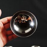 6 coupelles à glace sur pied en inox service à dessert vintage