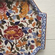 Top dish in earthenware of Gien decoration Peony
