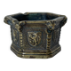Gothic style bronze ashtray in the shape of a well with heraldic motifs by Max Le Verrier