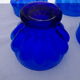 4 bols verre bleu cobalt