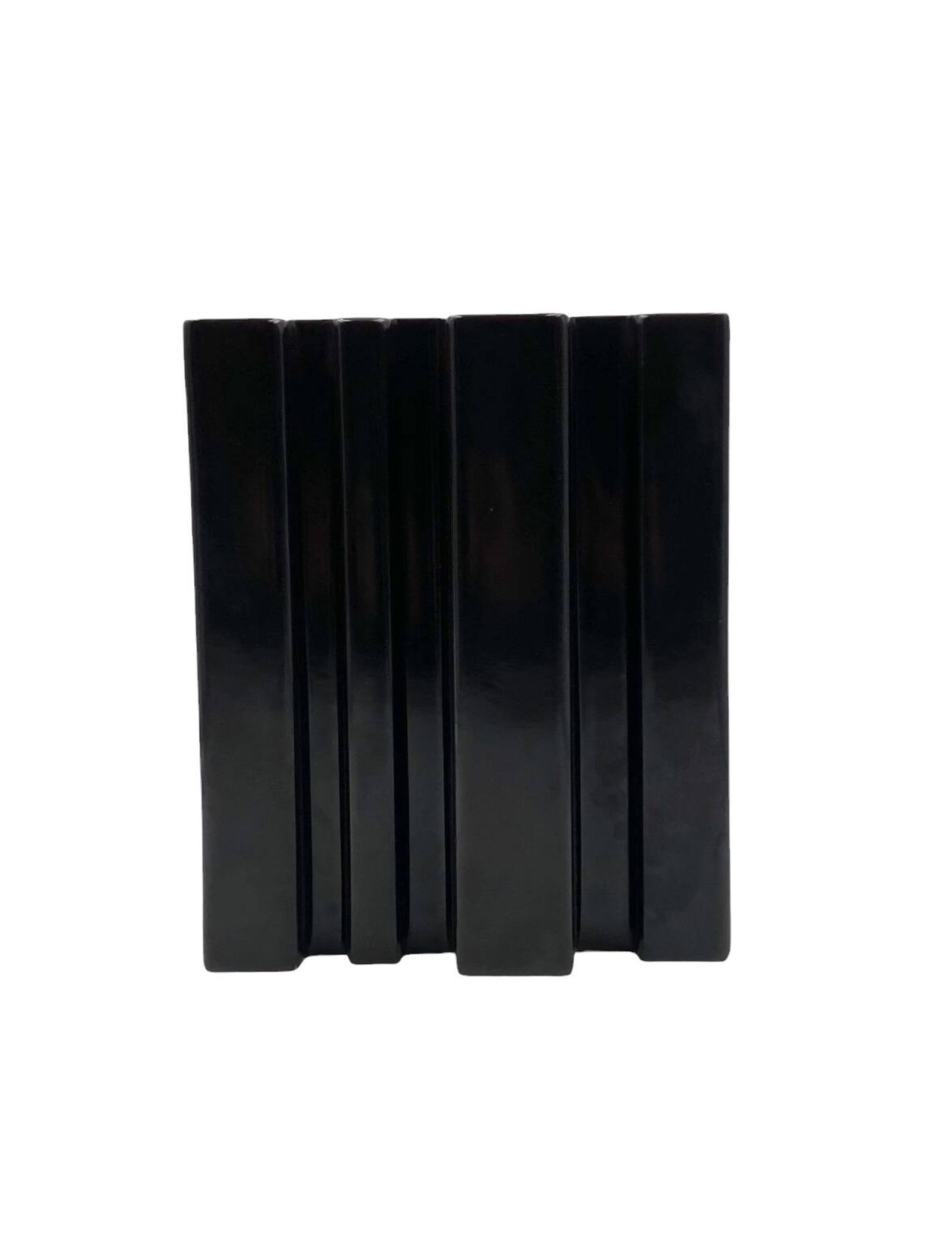 Angelo Mangiarotti, Space age brown ceramic vase, Fratelli Brambilla Italy ca. 1968