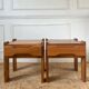 Paire de tables de chevet en orme maison regain 1970