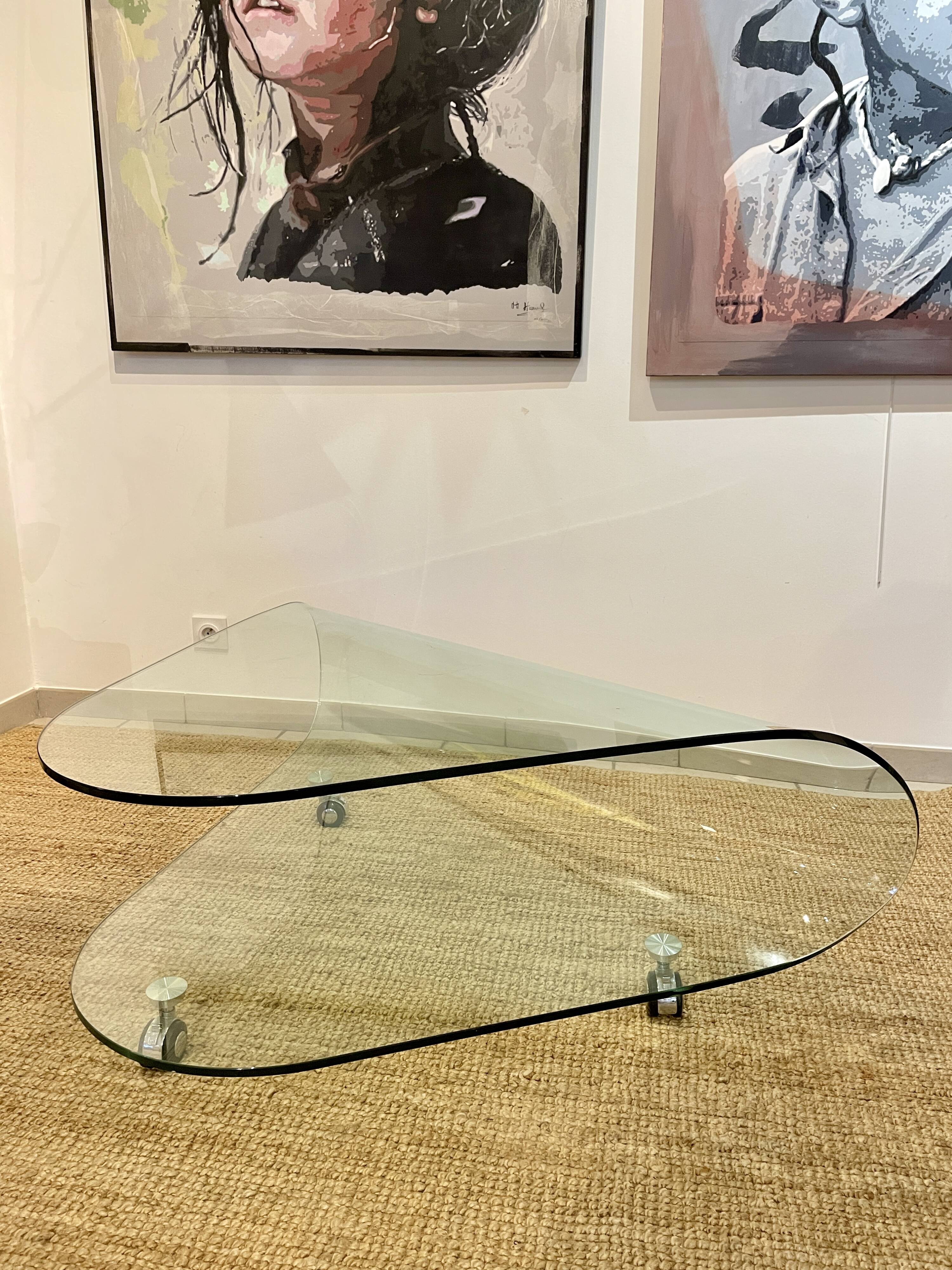 Designer glass coffee table