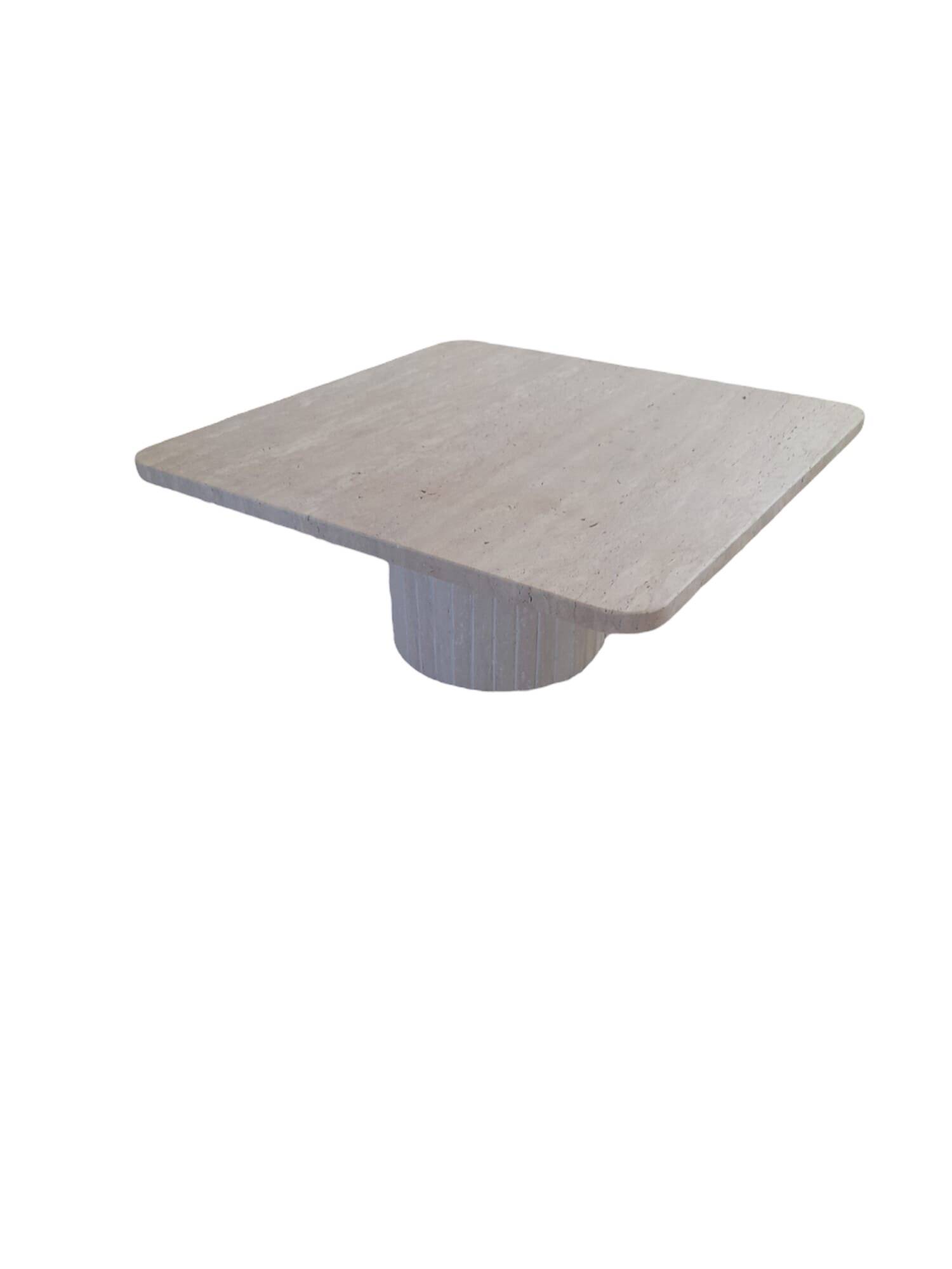 Kalia Square Coffee Table – Natural Travertine