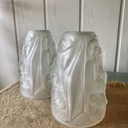 Pair of Art Deco lampshades in frosted glass signed Hubens