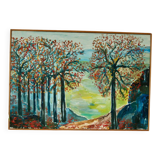 Original vintage Swedish oil on canvas – "Autumn Trees"