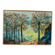 Huile sur toile suédoise originale vintage – « Arbres d'automne »