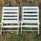 Set of two antique folding garden chairs, ideal for small balconies