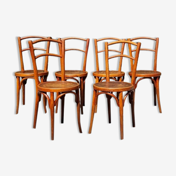 6 chaises bistrot années 20 assise fleurie