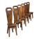 Sculptural high-back chairs in solid olive wood from the 1960s, set of 6.