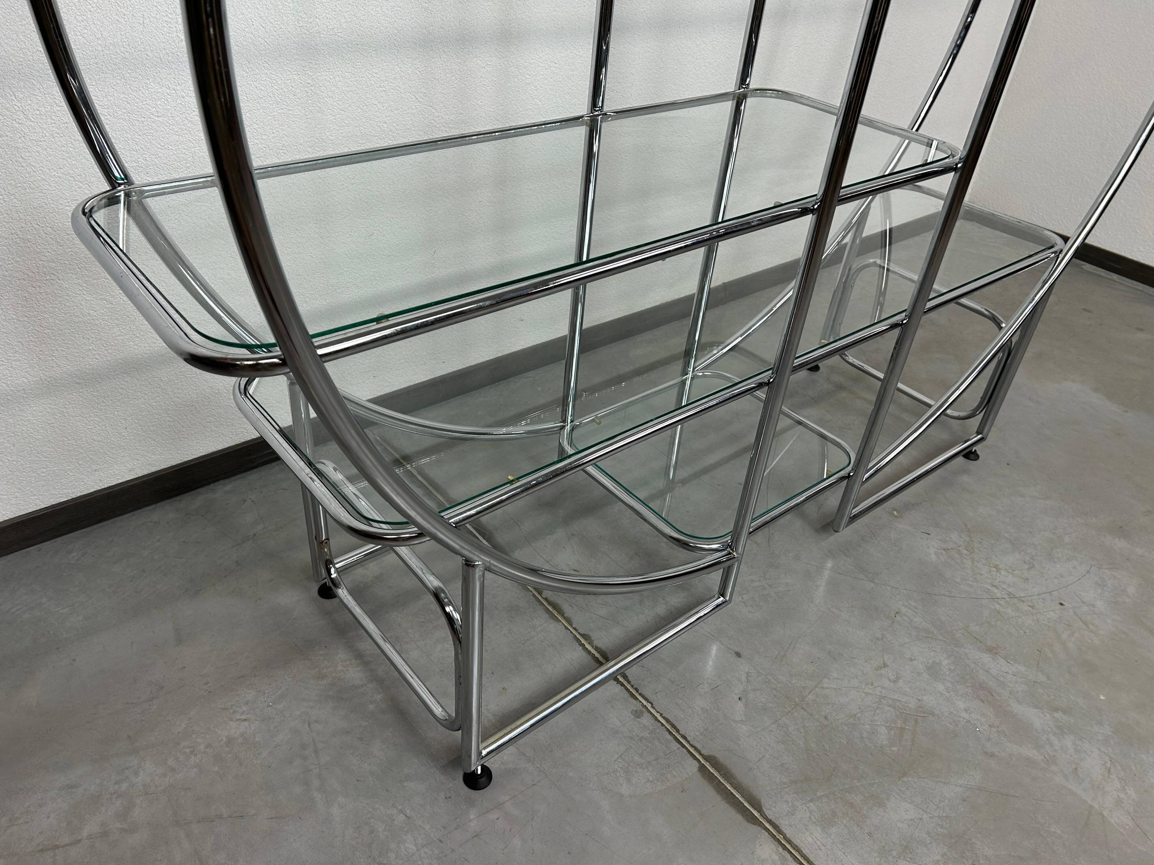 Mid-century design tubular steel shelf
