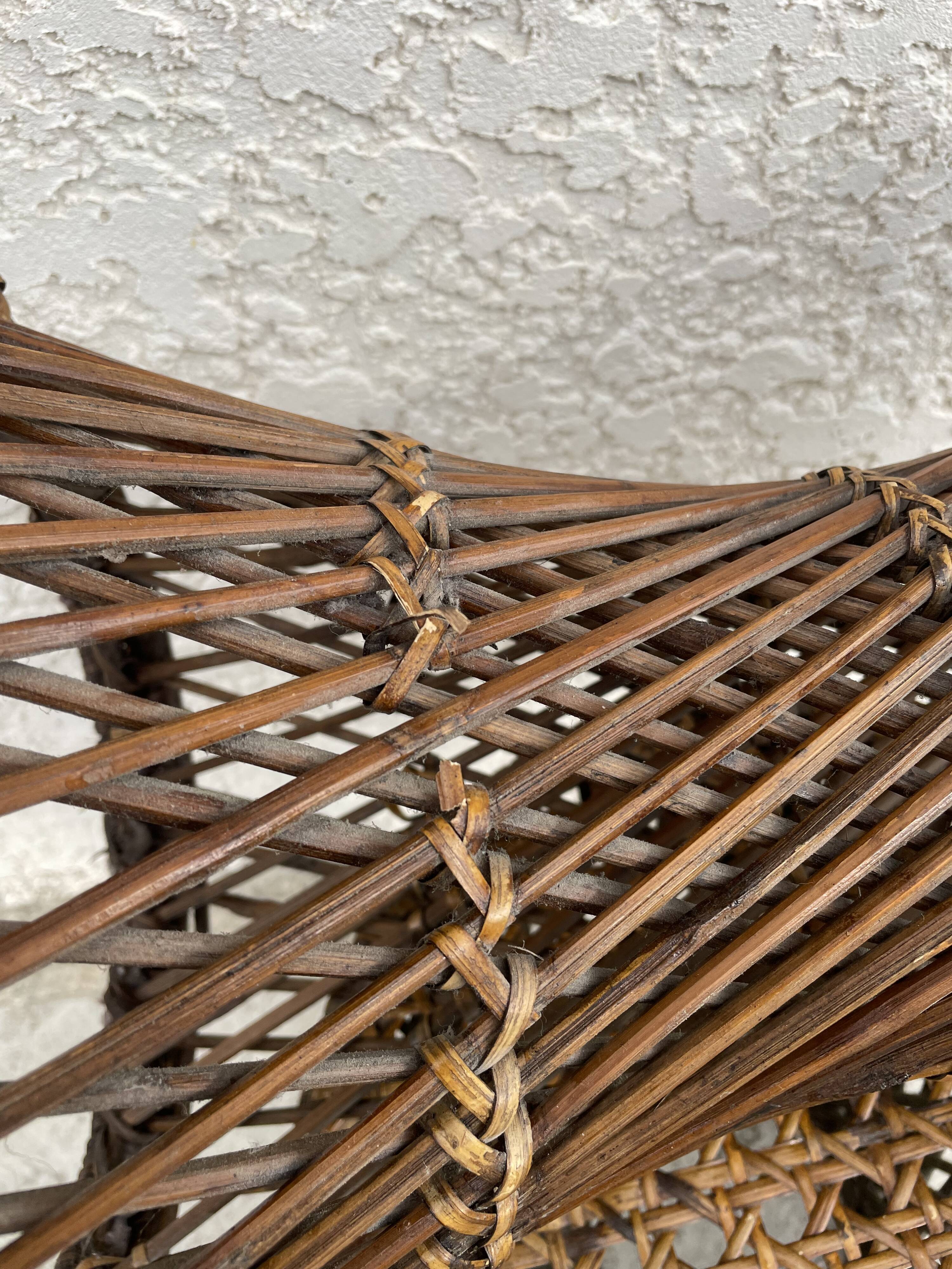 Pair of rattan stool