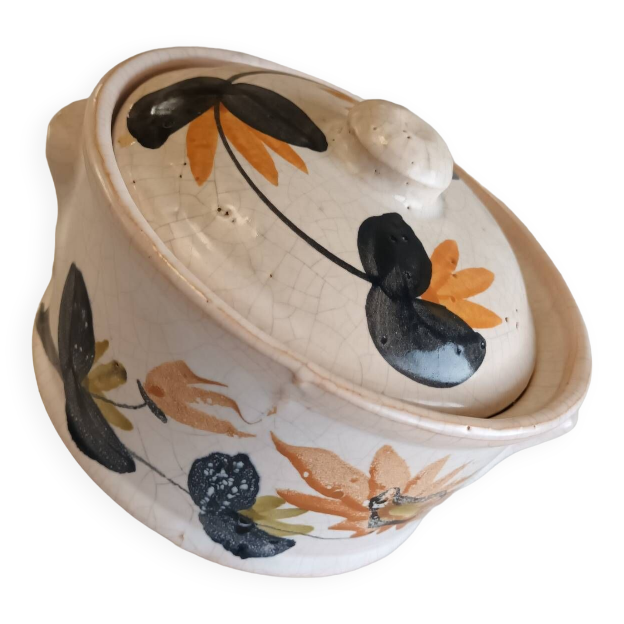 Soupière céramique craquelé vintage
