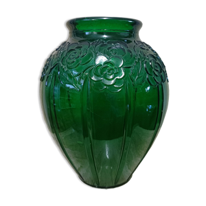Vase ovoïde verre vert