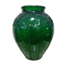 Vase ovoïde verre vert art déco