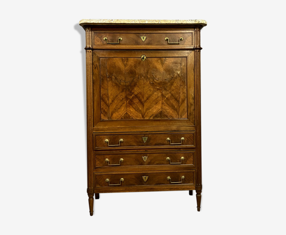 Secrétaire parisien époque Louis XVI en acajou vers 1760