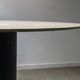 Table à manger Tobio en travertin et cuir par Afra & Tobia Scarpa pour B&B Italia, 1977