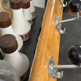 Old school coat rack 10 black ball hooks