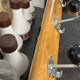 Old school coat rack 10 black ball hooks