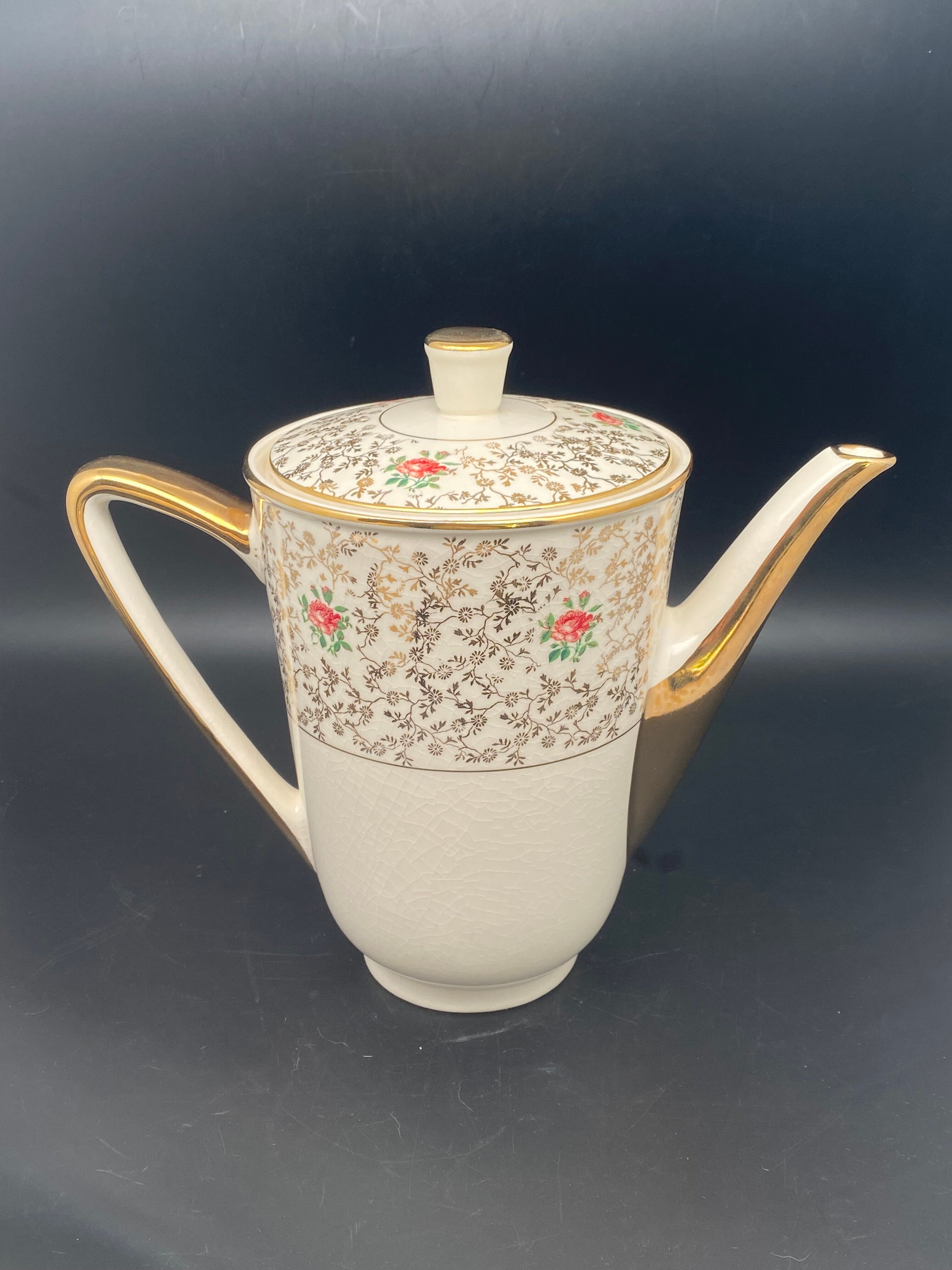 Villeroy & Boch porcelain tea set roses and gilding
