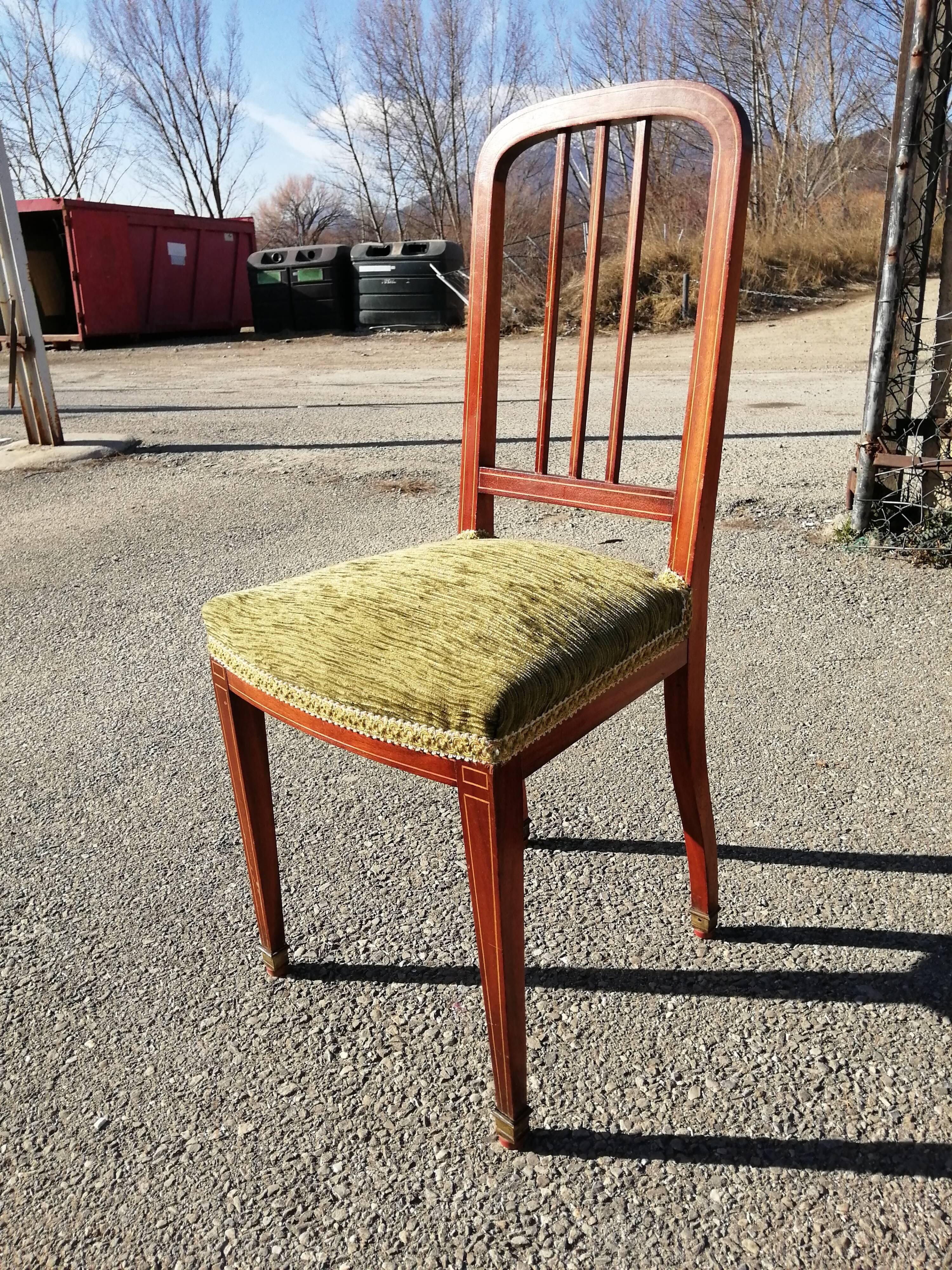 Coiffeuse et chaise en acajou blond Art Déco 1930