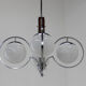 Art deco opaline glass wood and chrome chandelier, 1930s