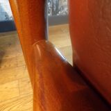 Pair of Scandinavian teak and leather armchairs