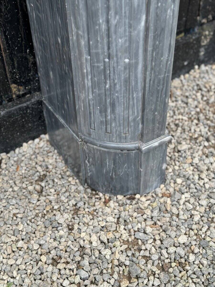 Half-moon Louis XVI Style Fireplace In Turquin Blue Marble Circa 1900